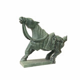Green jade stone horse - Fengshui Horse figure - Chinese stone horse 