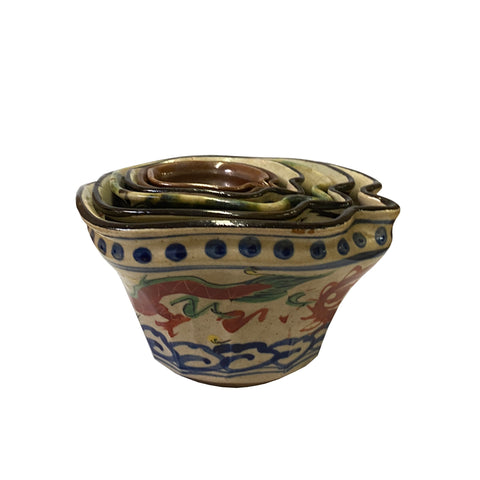 handmade ceramic container - decorative bowl holder set