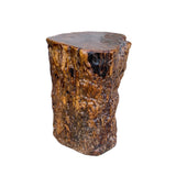 rustic raw wood side table - irregular shape tree stem stool
