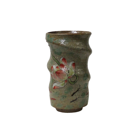 handmade pottery vase - lotus flower clay vase