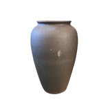 dark gray pot - metallic black ceramic tall vase - 