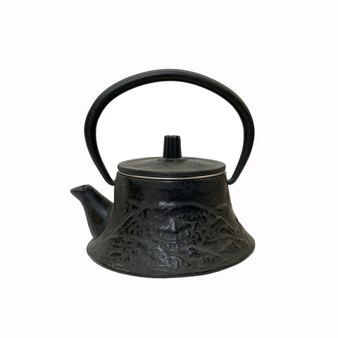 small iron teapot - oriental cast iron display teapot 