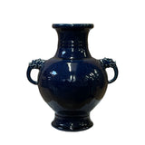 Chinese porcelain vase - dark navy blue ceramic vase 