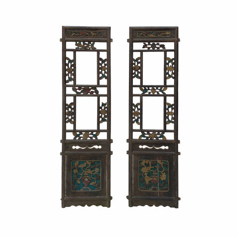 wall panel - vintage chinese wall panel - wood carving panel