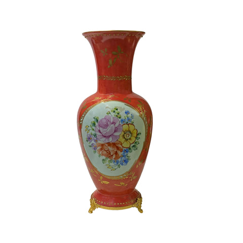 decorative orange color vase - western accent deocrative flower vase