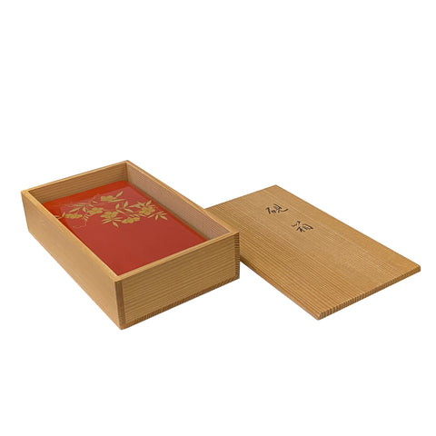 oriental inkwell pen set - asian japanese red lacquer box - 