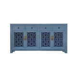 sideboard credenza - gray shutter doors console table - asian tv  buffet table