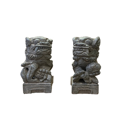 pair fengshui foo dogs - chinese lions statues 