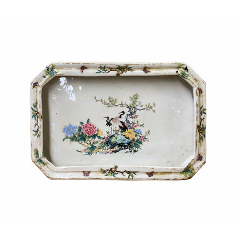 chinese porcelain plate - oriental rectangular plate - porcelain display plate
