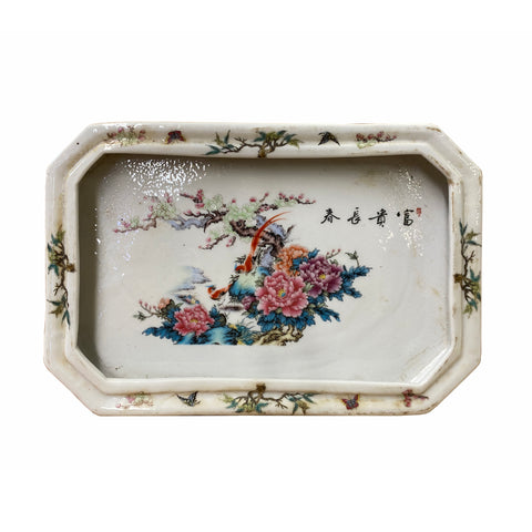chinese porcelain plate - rectangular display plate - oriental ceramic accent plate
