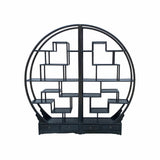 black display cabinet - round curio cabinet - oriental round room divider
