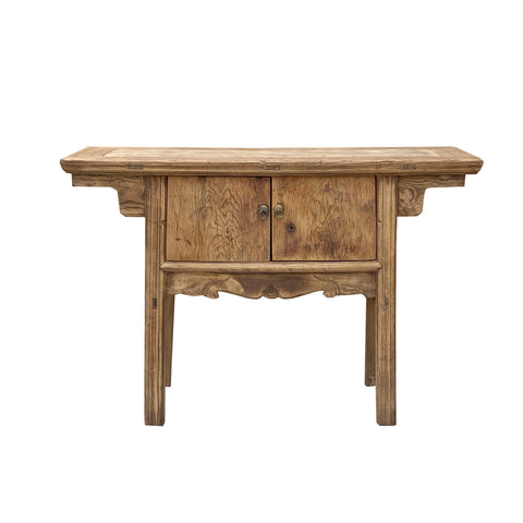 rustic raw wood console table - altar table - foyer table