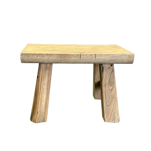 raw wood stool - natural wood grain bench
