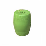 Handmade Apple Green Porcelain Birds Flower Round Stool Ottoman cs6917S