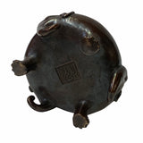 Oriental Brown Finish Metal Incense Burner Elephant Head Accent ws1580S