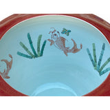 Chinese Oriental Vintage Porcelain Red Flower Birds Graphic Pot ws1601S