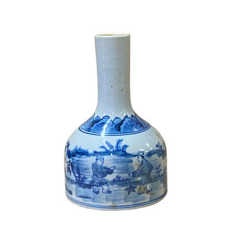 blue white porcelain vase - small porcelain vase