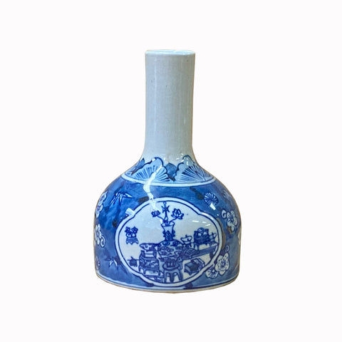 blue white porcelain vase - small flower vase 