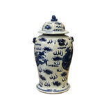 ginger jar - chinese dragon phoenix temple jar - blue white general jar