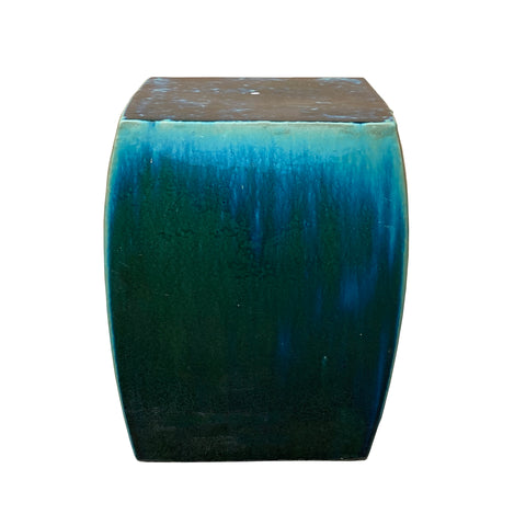garden stool - green turquoise clay side table - Chinese ceramic ottoman stand