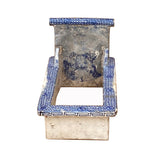 blue white ceramic planter 
