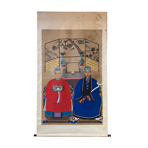 Chinese ancestors scroll painting art - oriental wall scroll painting