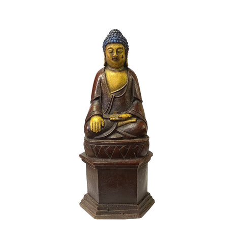 Gautama Amitabha Shakyamuni Statue - rustic metal Chinese Buddha statue