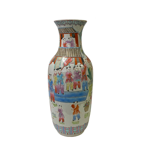 chinese porcelain vase - asian vintage porcelain art vase