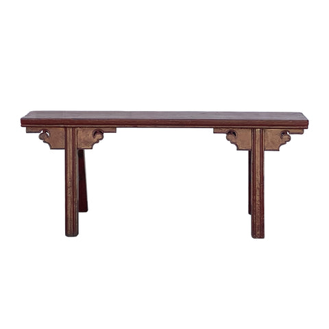 red rustic long wood bench - vintage village slim narrow bench stool