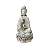 chinese porcelain kwan yin - white porcelain tara - asian buddha statue