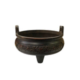 chinese metal ding shape incense burner - oriental vintage bronze metal incense burner
