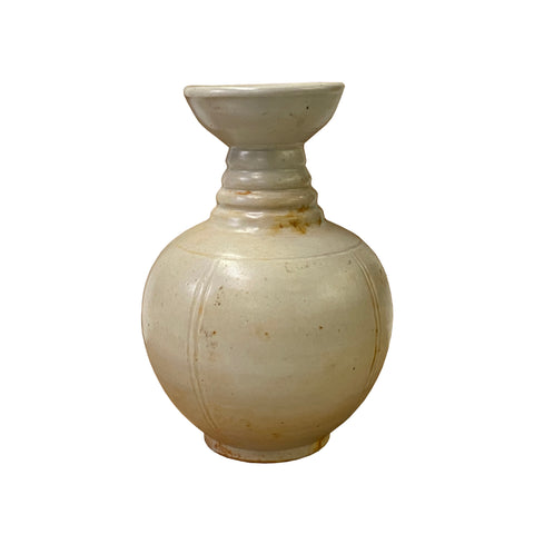 ceramic pottery vase - Chinese handmade cream white vase