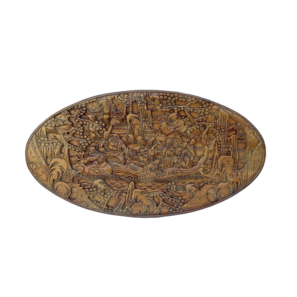 【新品・未開封】solol wood(walnut) avintageovalwoodcarvedsceneryp