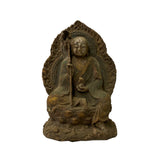 Ksitigarbha buddha statue - vintage rustic wood Chinese Buddha 
