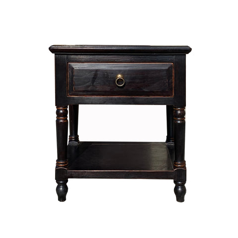 black end table - asian accent black side table - oriental nightstand