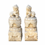 stone foo dogs - garden fengshui statue - Chinese lions