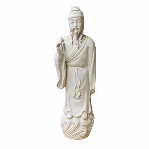 white porcelain figure - oriental man porcelain figure