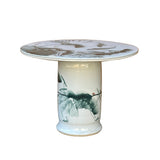 chinese porcelain round table - lotus pond fish tea table - asian porcelain side table