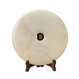 white stone plaque - chinese fengshui plaque - Round stone display