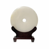 stone plaque - Chinese white stone display - Fengshui display