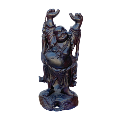 Happy Buddha - wooden carved Buddha - Fengshui statue