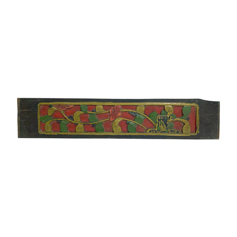 wood panel - oriental carving plaque - Chinese vintage wood art