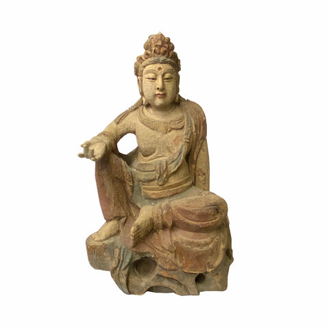 wooden guan yin  - kwan yin  - Chinese buddha statue