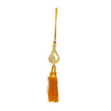 glass lotus hand pendant - yellow glass lotus bottle tassel