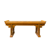 yellow rustic lacquer altar stand - Chinese color graphic display stand table 