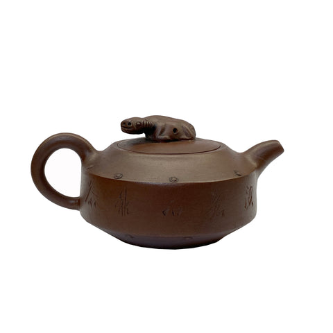 zisha clay teapot - ox theme clay teapot accent
