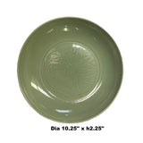 Chinese Celadon Green Flower Underlay Fengshui Porcelain Plate ws1927S