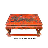 Chinese Distressed Red Cranes Graphic Rectangular Stand Display ws1938S