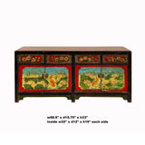 Vintage Oriental Blue Fishes Graphic Sideboard Console Table Cabinet cs7138S