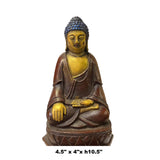 Chinese Vintage Distressed Marks Metal Sitting Meditation Buddha Statue ws2119S